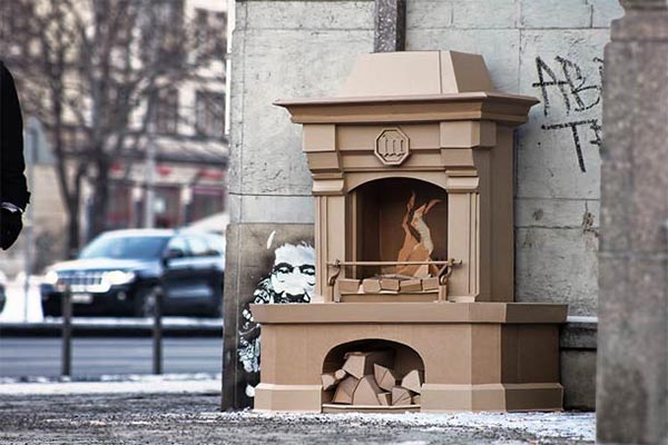 Cardboard Fireplace