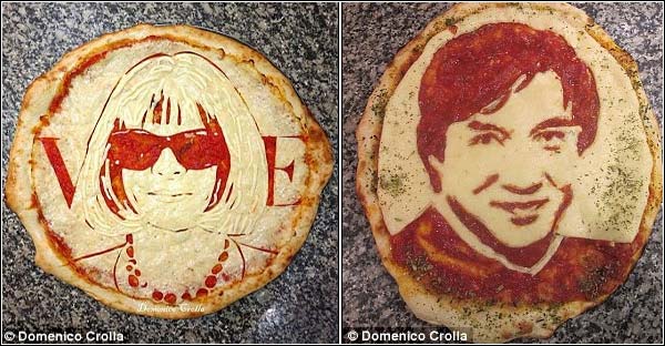 Jackie Chan & Anna Wintour Pizza Portrait