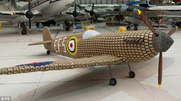 Llife-Size Spitfire Made From 6,500 Egg Boxes