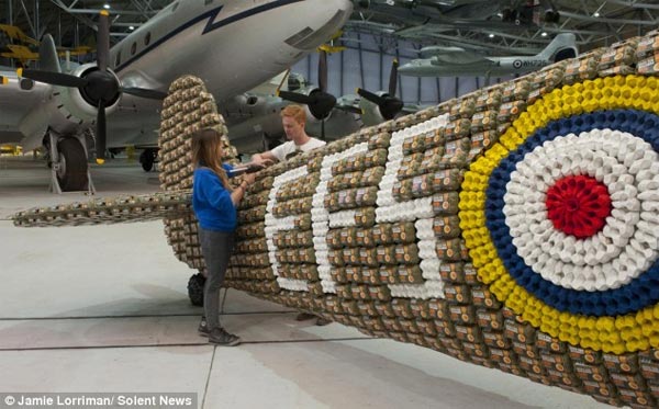 Llife-Size Spitfire Made From 6,500 Egg Boxes