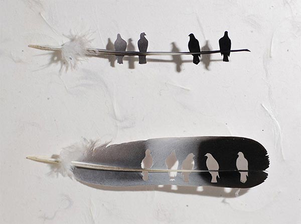 Miniature Art Made From Feathers