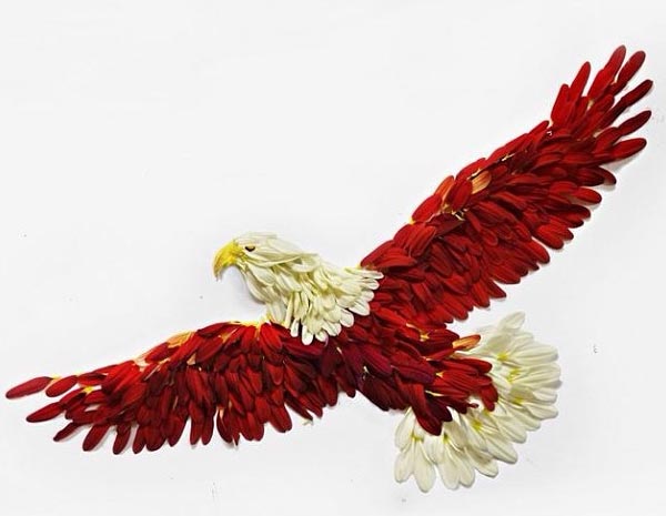 Exotic Birds Rendered in Flower Petals