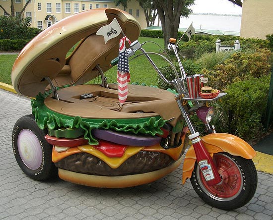 Hamburger-Shaped Harley Davidson