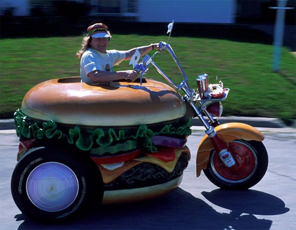 Hamburger-Shaped Harley Davidson