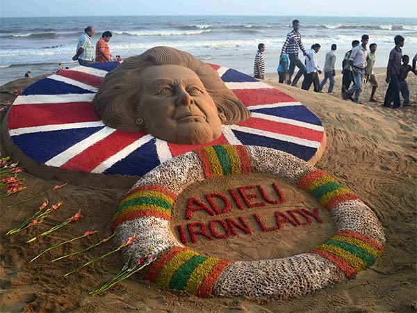 Margaret Thatcher Sand Sculpture