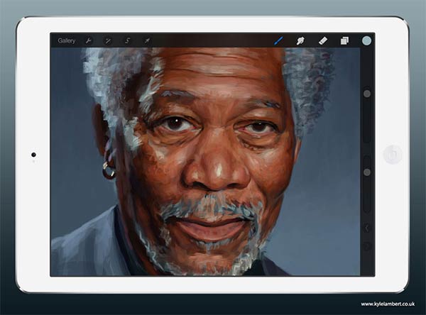 Morgan Freeman Finger-Painting by Kyle Lambert