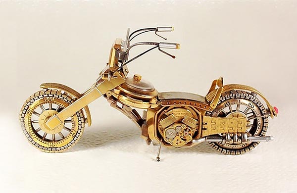 Miniature Motorcycles Made From Watches