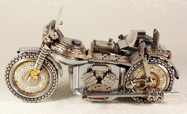Miniature Motorcycles Made From Watches