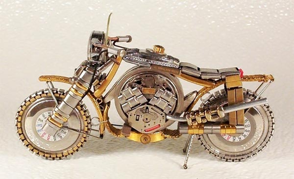 Miniature Motorcycles Made From Watches