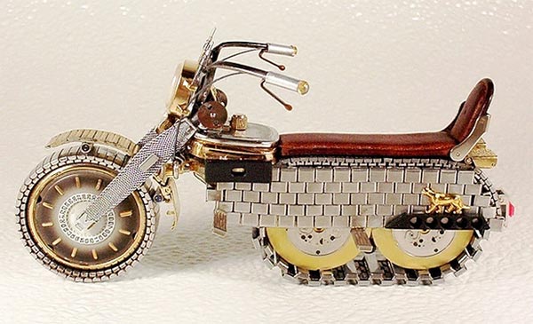 Miniature Motorcycles Made From Watches