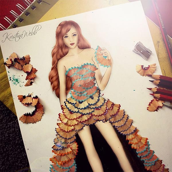Dress Made Out of Pencil Shaving