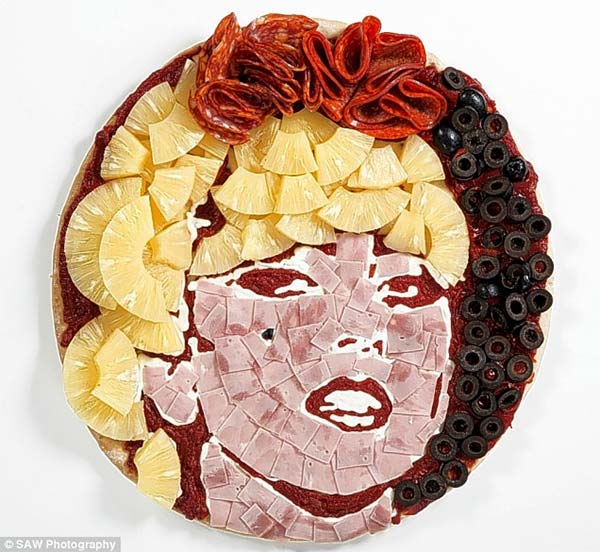 Lady Gaga Pizza Portrait