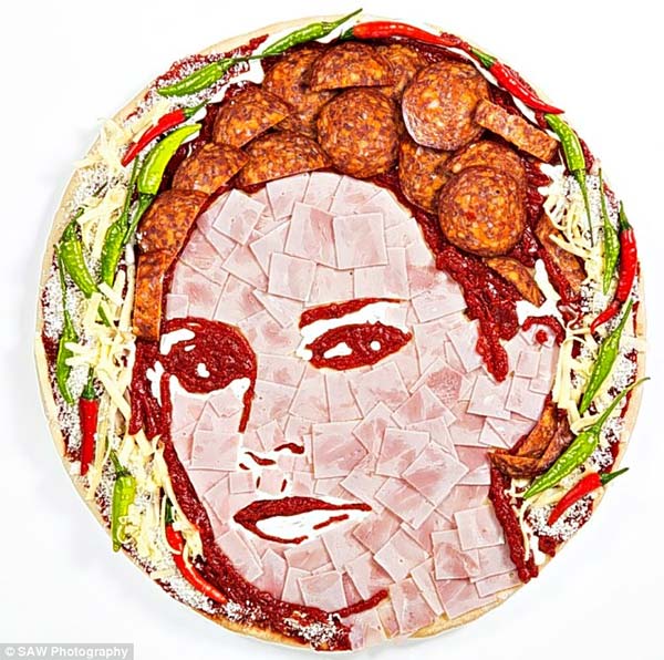 Victoria Beckham Pizza Portrait