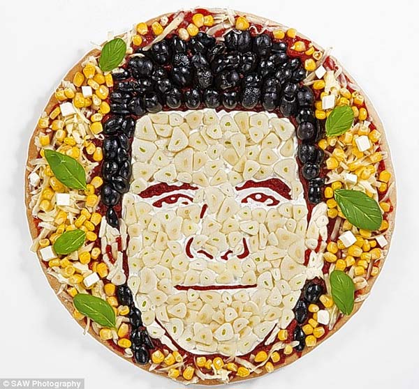 Simon Cowell Pizza Portrait