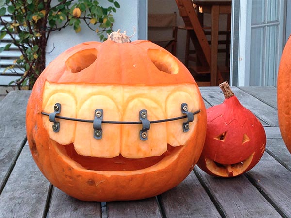 Pumpkin with Giant Teeth & Braces