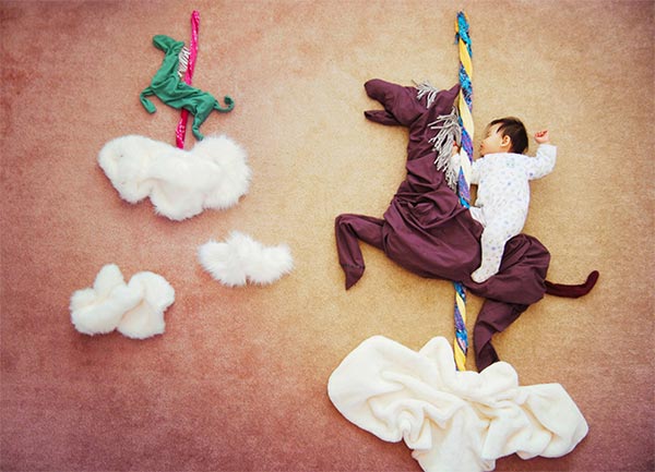 Creative Sleeping Baby Photos by Mother Queenie Liao