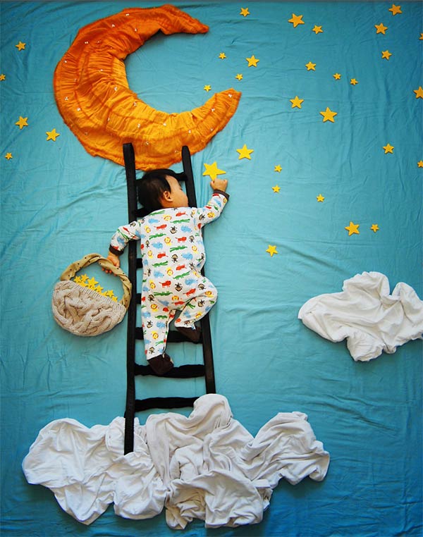 Creative Sleeping Baby Photos by Mother Queenie Liao