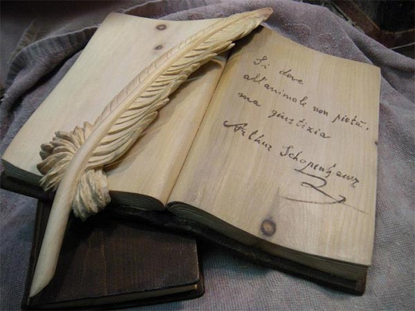 Wooden Carved Books