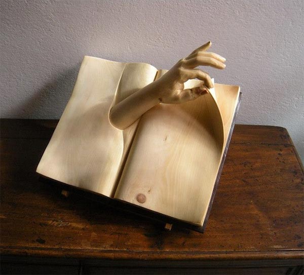 Wooden Carved Books