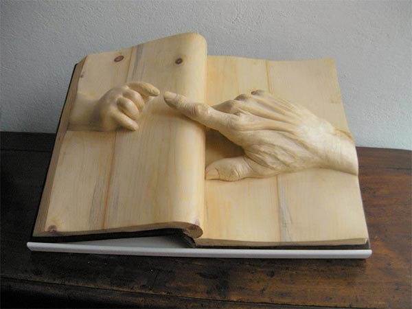 Wooden Carved Books