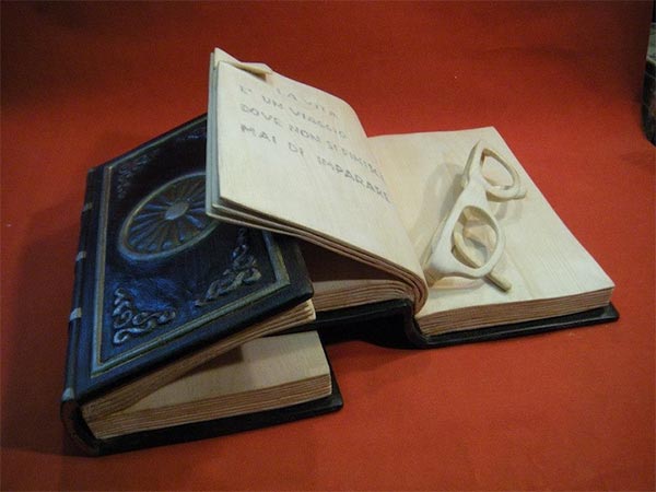 Wooden Carved Books