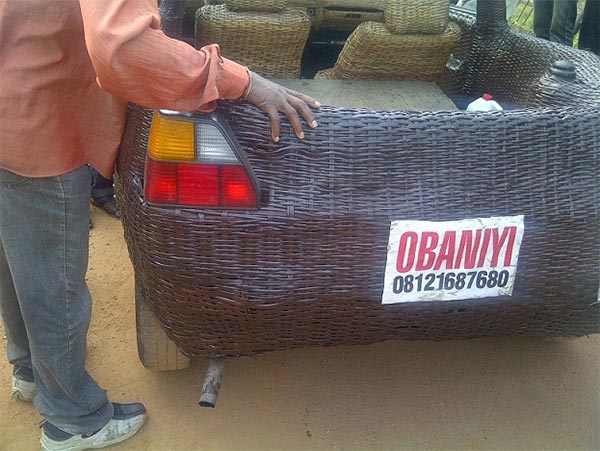 African Car Made From Woven Raffia Palm