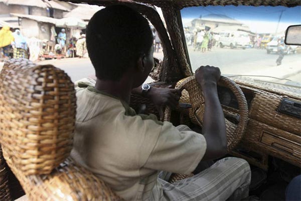 African Car Made From Woven Raffia Palm