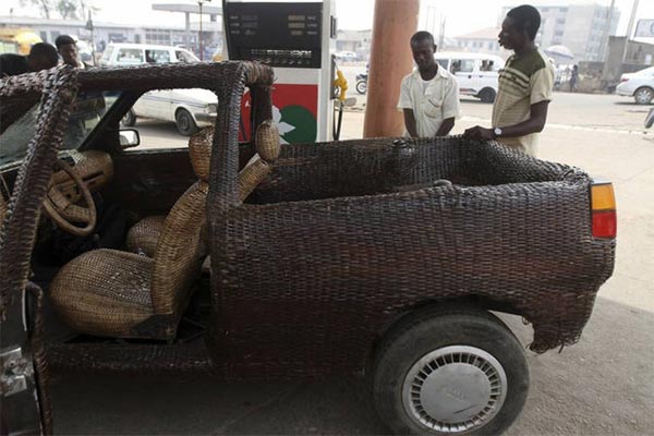 African Car Made From Woven Raffia Palm