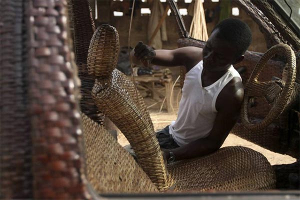 African Car Made From Woven Raffia Palm