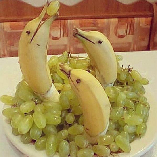 Banana Dolphins in the Sea of Grapes