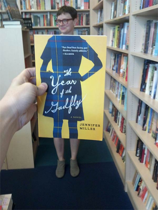 People Creatively Blend Themselves in with Book Covers