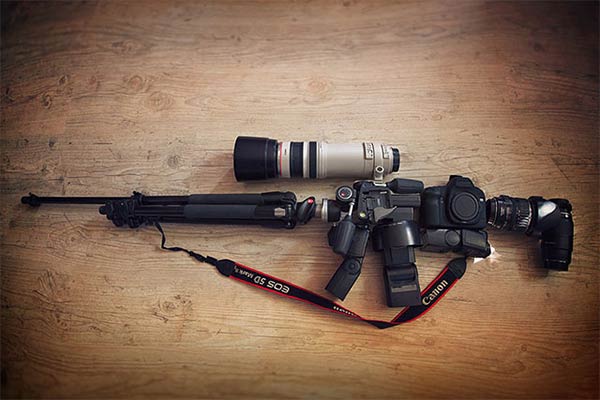 Weapons Assembled Using Camera Accessories