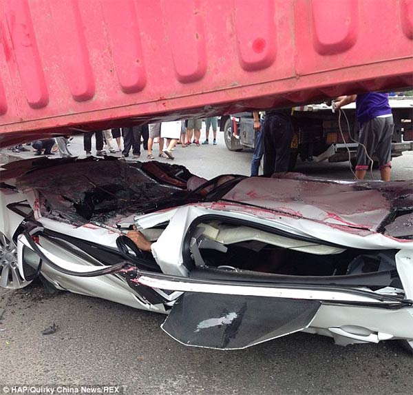 Shipping Container Fell Over Car