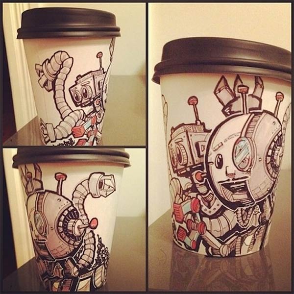 Coffee Cup Art by Miguel Cardona