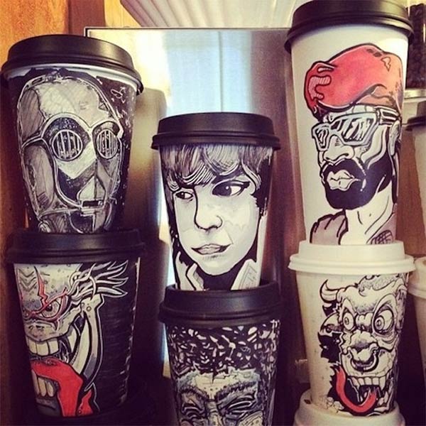 Coffee Cup Art by Miguel Cardona