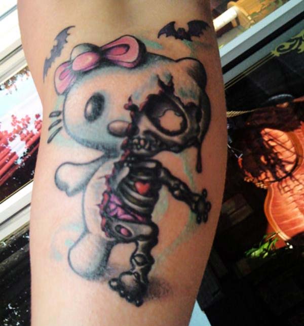 Crazy Hello Kitty Tattoo