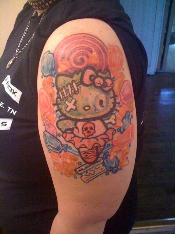 Crazy Hello Kitty Tattoo