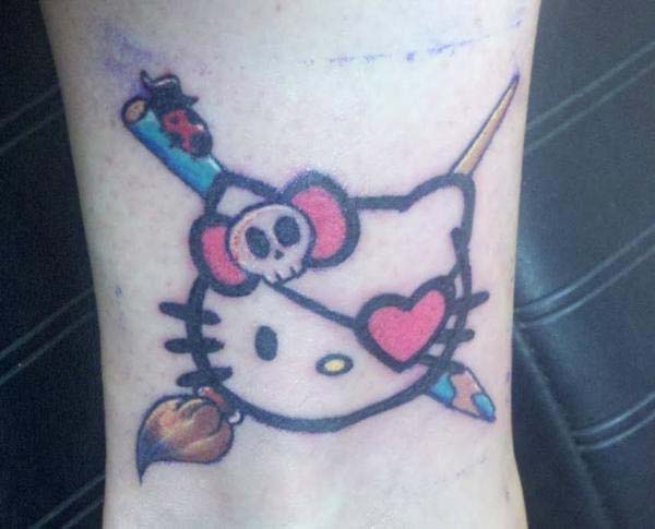 Crazy Hello Kitty Tattoo