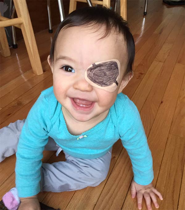 Father Makes Creative Eyepatch For His Daughter