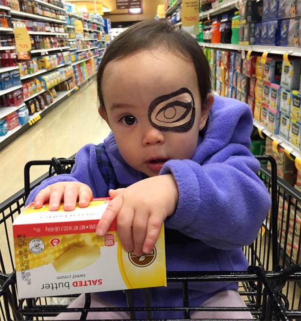 Father Makes Creative Eyepatch For His Daughter