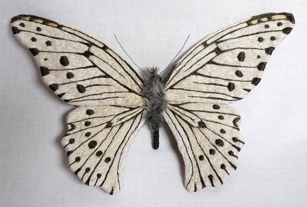 Embroidered Butterfly Sculptures