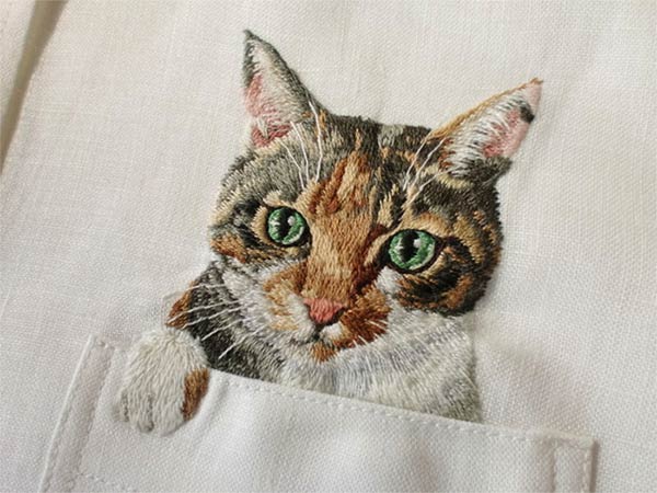 Cute Embroidered Cat Shirts
