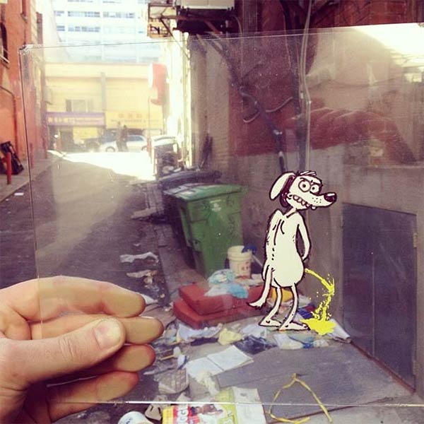 Funny Doodles on Transparency Interacting with Background