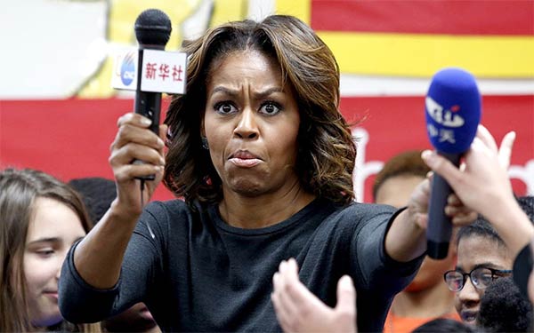 Funny Face Expression of Michelle Obama