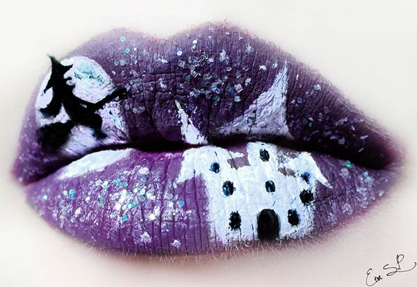 Creepy Halloween Lip Makeup Art by Eva Senis Pernas