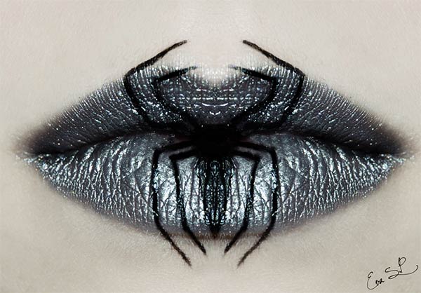 Creepy Halloween Lip Makeup Art by Eva Senis Pernas