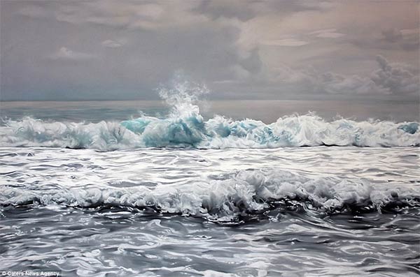 Photo-realistic Icebergs Painting by Zaria Forman