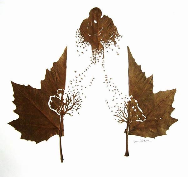 Intricate Leaf Cutting Art by Omid Asadi