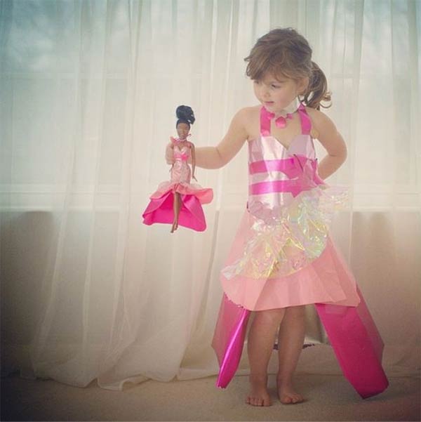 4-Year-Old Girl, Mayhem, Creates Fashionable Paper Dresses