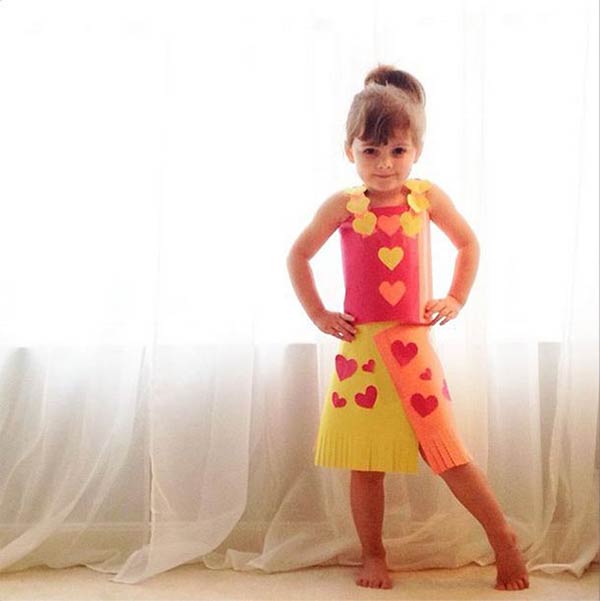 4-Year-Old Girl, Mayhem, Creates Fashionable Paper Dresses